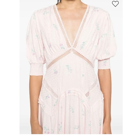 Free People Pink Floral Maxi Dress Size 12 - Picture 9 of 14